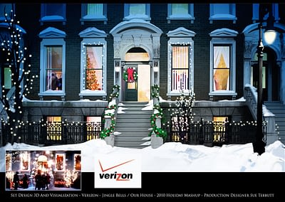Set Design 3D And Visualization - Verizon - Jingle Bells / Our House - 2010 Holiday Mashup